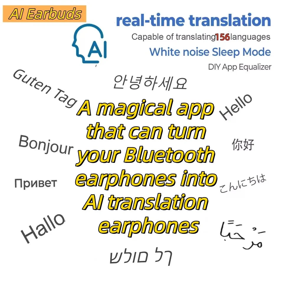 156 Languages Real Time Translation Earbuds Magic APP Turns Bluetooth Headphones Into AI Translator With Summary for XIAOMI JBL