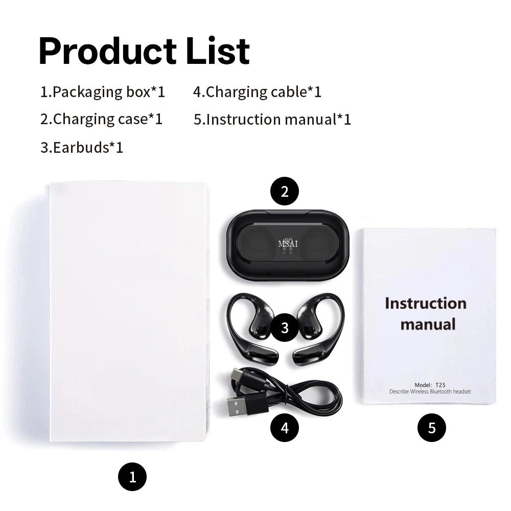 MSAI T23 AI Translator Earbuds 138 Languages Multilingual Translate APP Bluetooth Low Latency Real Time Offline Translation